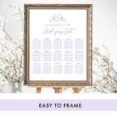 Elegantes Lila Mongram Seating Chart Sign Poster