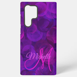 Elegantes lila Monogramm personalisiert Samsung Galaxy Hülle