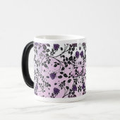 Elegantes Lila Muster für Küchendekoration Verwandlungstasse (Vorderseite Links)