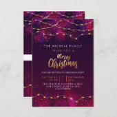 Elegantes Lila Neon Custom Weihnachtsgeschenk Einladung (Vorne/Hinten)
