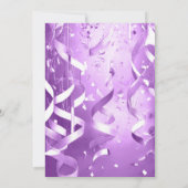 Elegantes Lila Noon Year's Eve Party Einladung (Rückseite)