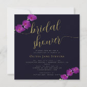 Elegantes Lila Orchid Moody Dark Brautparty Einladung (Vorderseite)
