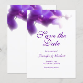 Elegantes Lila Orchid Save the Date Einladung