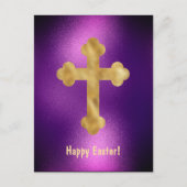 Elegantes Lila Osterfest Feiertagspostkarte (Vorderseite)