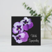 Elegantes lila Pansy Blume Art lila Beileid Karte (Stehend Vorderseite)