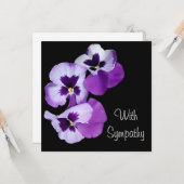 Elegantes lila Pansy Blume Art lila Beileid Karte (Vorderseite/Rückseite Beispiel)