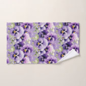 Elegantes Lila Pansy Stiefmütterchen Blumenhandtuc Badhandtuch Set (Handtuch)