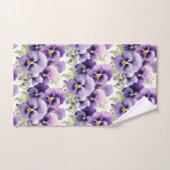 Elegantes Lila Pansy Stiefmütterchen Blumenhandtuc Badhandtuch Set (Handtuch)