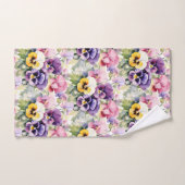 Elegantes Lila Pansy Stiefmütterchen Blumenhandtuc Badhandtuch Set (Handtuch)