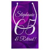 Elegantes Lila Party 65 & Rentenersatz Kleine Geschenktüte (Rückseite)