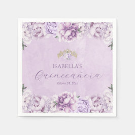 Elegantes Lila Party Quinceañera Serviette