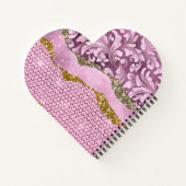 Elegantes, Lila-pinkfarbenes Monogramm aus Blüteng Notizblock (Rückseite)