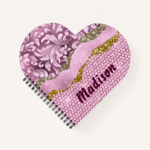 Elegantes, Lila-pinkfarbenes Monogramm aus Blüteng