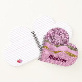 Elegantes, Lila-pinkfarbenes Monogramm aus Blüteng Notizblock (Innenseite)