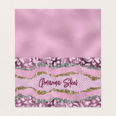 Elegantes, Lila-pinkfarbenes Monogramm aus Blüteng Visitenkarten (Außenseite Aufgefaltet)