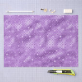 Elegantes Lila Polka Dot Metallic Glitzer Muster Seidenpapier (Handwerk)