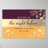 Elegantes Lila Probe-Dinner Willkommenspender Poster (Vorne)