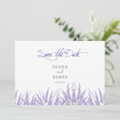 Elegantes Lila QR Code Foto Hochzeit Save The Date (Stehend Vorderseite)