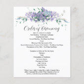 Elegantes Lila Quinceanera-Programm (Rückseite)