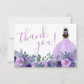 Elegantes Lila Quinceñera Foto Dankeskarte (Vorderseite)