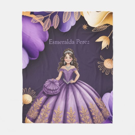 Elegantes Lila Quinceñera Girl del Malcantone Fleecedecke (Vorderseite)