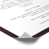 Elegantes Lila Rezept für eine glückliche Ehe Poster (Ecke)