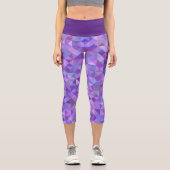 Elegantes Lila rosa blaues Mosaik Capri Leggings (Vorderseite)