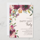 Elegantes Lila Rosa Gold Floral Leere Nest Party Einladung (Vorderseite)