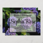 Elegantes lila, rosafarbenes Brautparty mit Hydran Einladung (Vorne/Hinten)