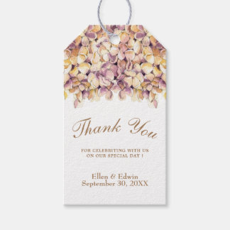 Elegantes Lila Rustikales Hydrangea Gefallen Tag Geschenkanhänger