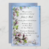 Elegantes Lila Schmetterling Probe Abendessen Einladung (Vorne/Hinten)