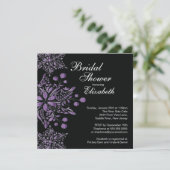 Elegantes Lila Schneeflocken Brautparty Einladung (Stehend Vorderseite)