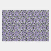 Elegantes Lila Schwarz-Blütenmuster Geschenkpapier Set (Vorderseite 3)