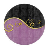 Elegantes lila-schwarzes Schnittbrett mit anfängli Schneidebrett (Vorderseite)