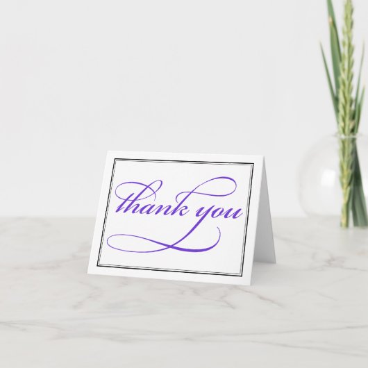 Elegantes Lila Script Dankeschön Note Card Dankeskarte (Vorderseite)