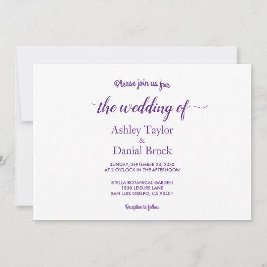 Elegantes Lila Script Mandala Rustic Wedding Einladung (Vorderseite)