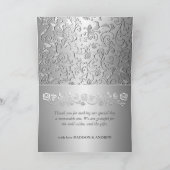 Elegantes lila Silber blühen Hochzeit danken Ihnen Dankeskarte (Innenseite)