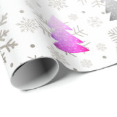 Elegantes Lila & Silberes Weihnachtsfest Geschenkpapier (Rolleneckpunkt)