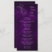 Elegantes Lila Silberhochzeitprogramm Programm (Vorne/Hinten)