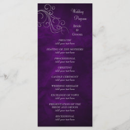 Elegantes Lila Silberhochzeitprogramm Programm