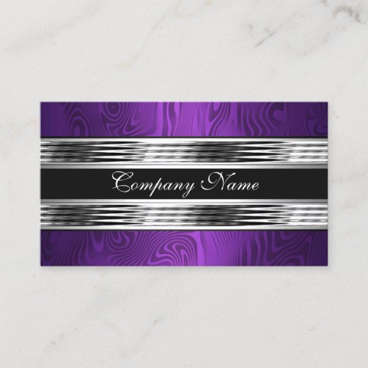 Elegantes Lila Silver Black 2 Visitenkarte (Vorderseite)