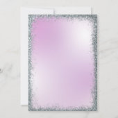 Elegantes Lila Silver Glitzer Script 16 . Geburtst Einladung (Rückseite)