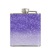 Elegantes Lila Sparkle Ombre Glitzer Monogram Flachmann (Rückseite)