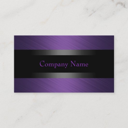 Elegantes Lila Stich mit Schwarz Visitenkarte (Vorderseite)