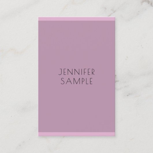 Elegantes Lila Template Einfach Modernes Minimalis Visitenkarte (Vorderseite)