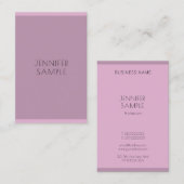 Elegantes Lila Template Einfach Modernes Minimalis Visitenkarte (Vorne/Hinten)