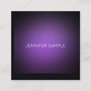 Elegantes Lila Template Moderner Minimalistischer  Quadratische Visitenkarte
