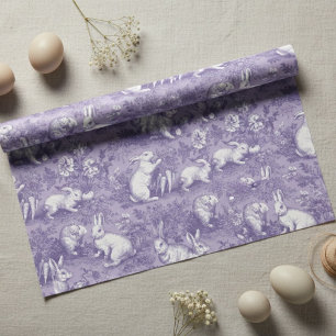 Elegantes lila Toile de Jouy Osterhase Geschenkpapier