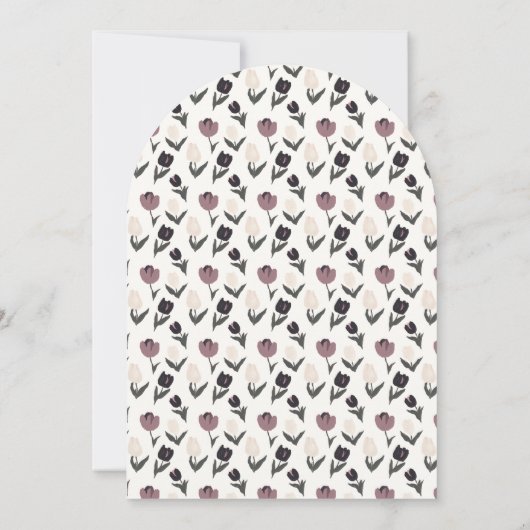 Elegantes Lila Tulips Brautparty Einladung (Rückseite)