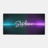 Elegantes, lila, türkisfarbenes Monogramm Schreibtischunterlage (Vorderseite)